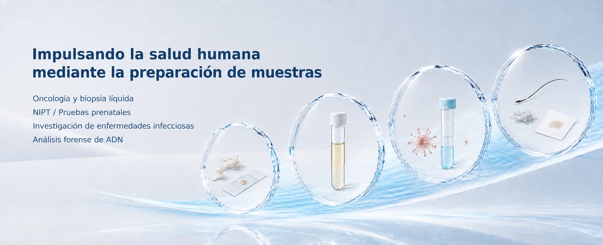 Preparación de muestras de Magen para oncología, pruebas prenatales, investigación de virus y análisis forense de ADN