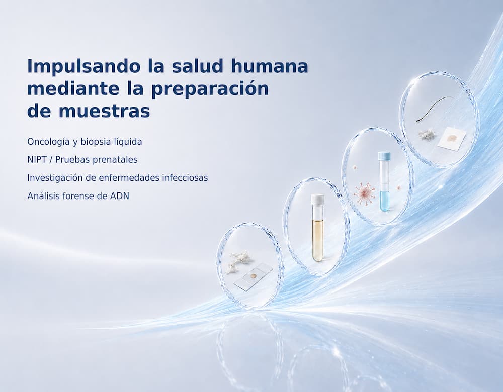 Preparación de muestras de Magen para oncología, pruebas prenatales, investigación de virus y análisis forense de ADN