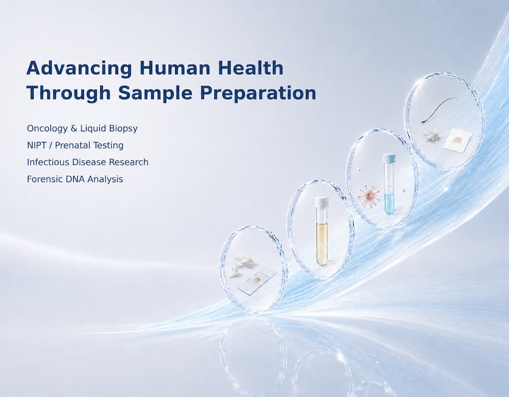 Magen sample preparation solutions for oncology, liquid biopsy, NIPT, infectious disease research and forensic DNA analysis